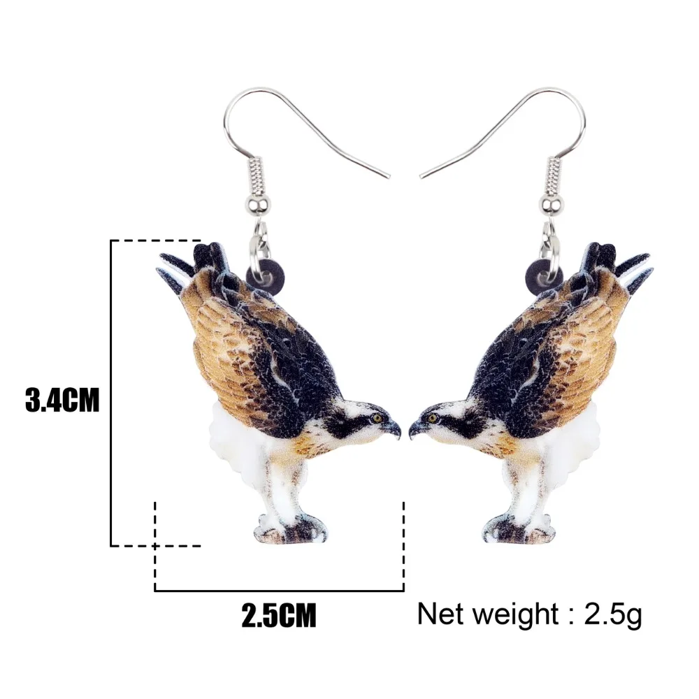Акриловые серьги Bonsny новинка большие длинные висячие Osprey в виде птиц модные