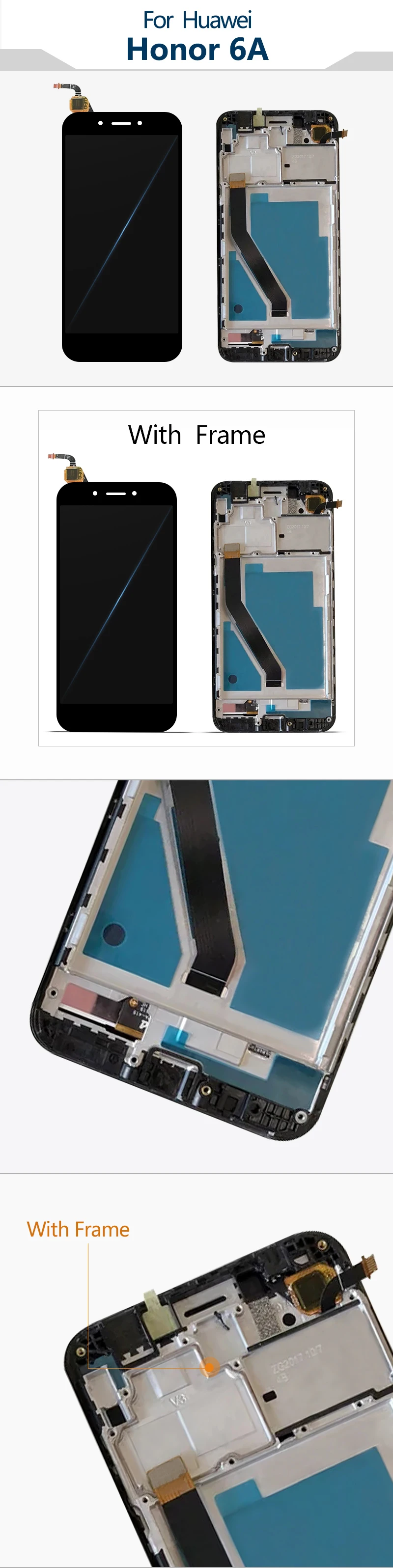 Для HUAWEI Honor 6A Дисплей DLI-L22 DLI-L01 DLI-TL20 DLI-AL10 ЖК-дисплей планшета Дисплей Сенсорный экран в сборе Запчасти с рамкой