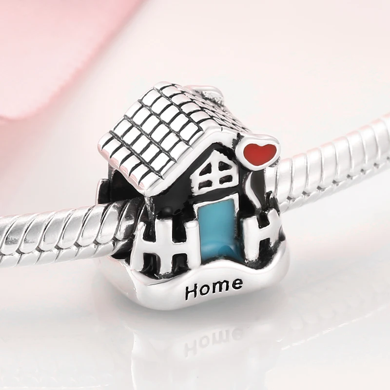 Сказочные 925 пробы серебряные бусины happy hut home, Подвески, подходят к оригиналу Pandora, очаровательный браслет, браслет, изготовление ювелирных изделий