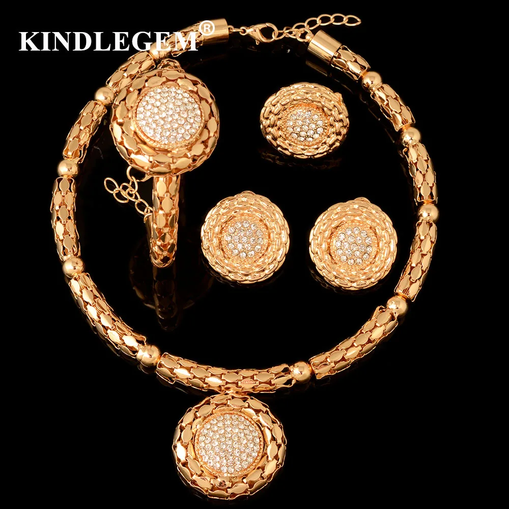 Kindlgegem оптовая цена модные ювелирные украшения из Дубая золотого цвета круглое