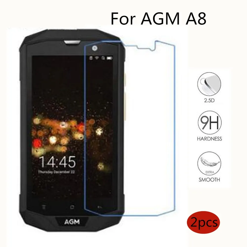 

2 шт Закаленное стекло протектор экрана для AGM A8 стекло 5,0 дюйма Защитная пленка для экрана телефона