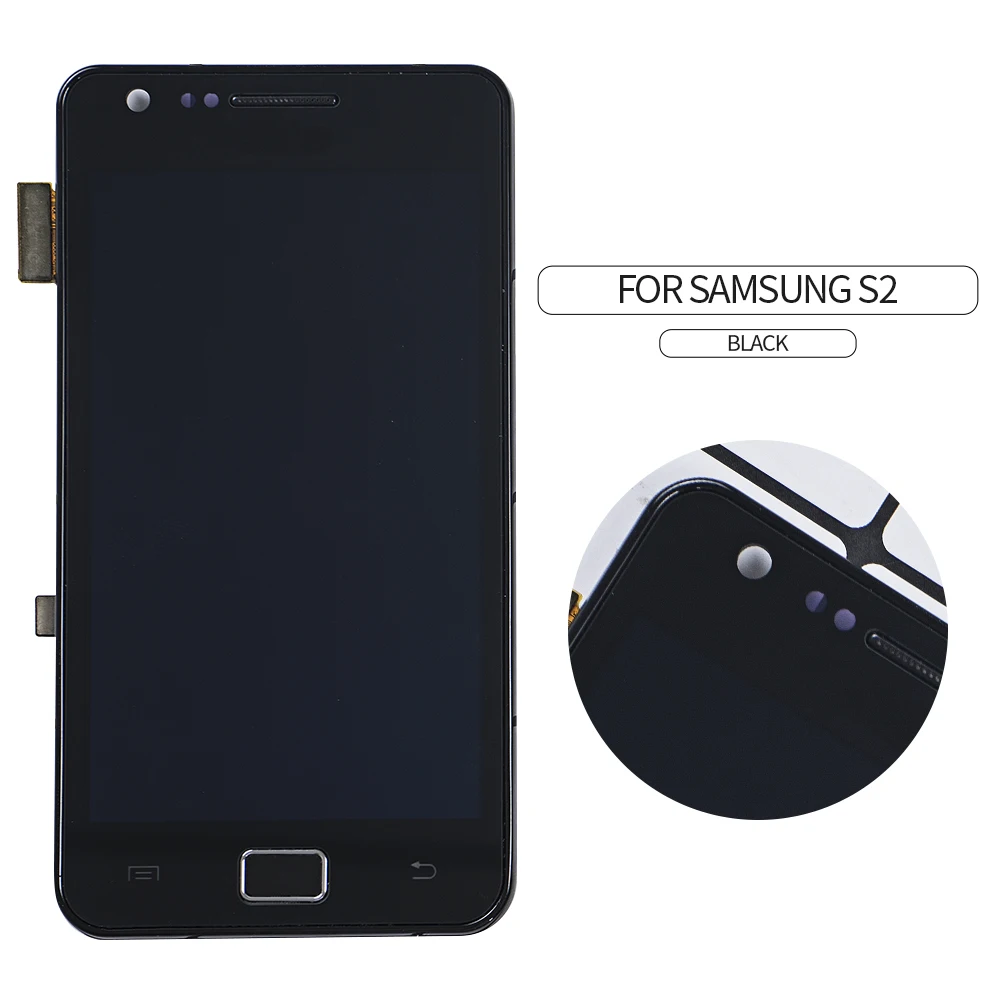 OTMIL 4," AMOLED для SAMSUNG Galaxy S2 ЖК-дисплей сенсорный экран дигитайзер с рамкой для SAMSUNG i9100 lcd S2 дисплей#1