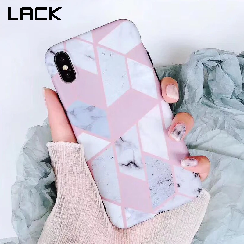 Модный мягкий мраморный чехол LACK с геометрическим рисунком для iphone XS Max X XR 6 6S 7 8 Plus