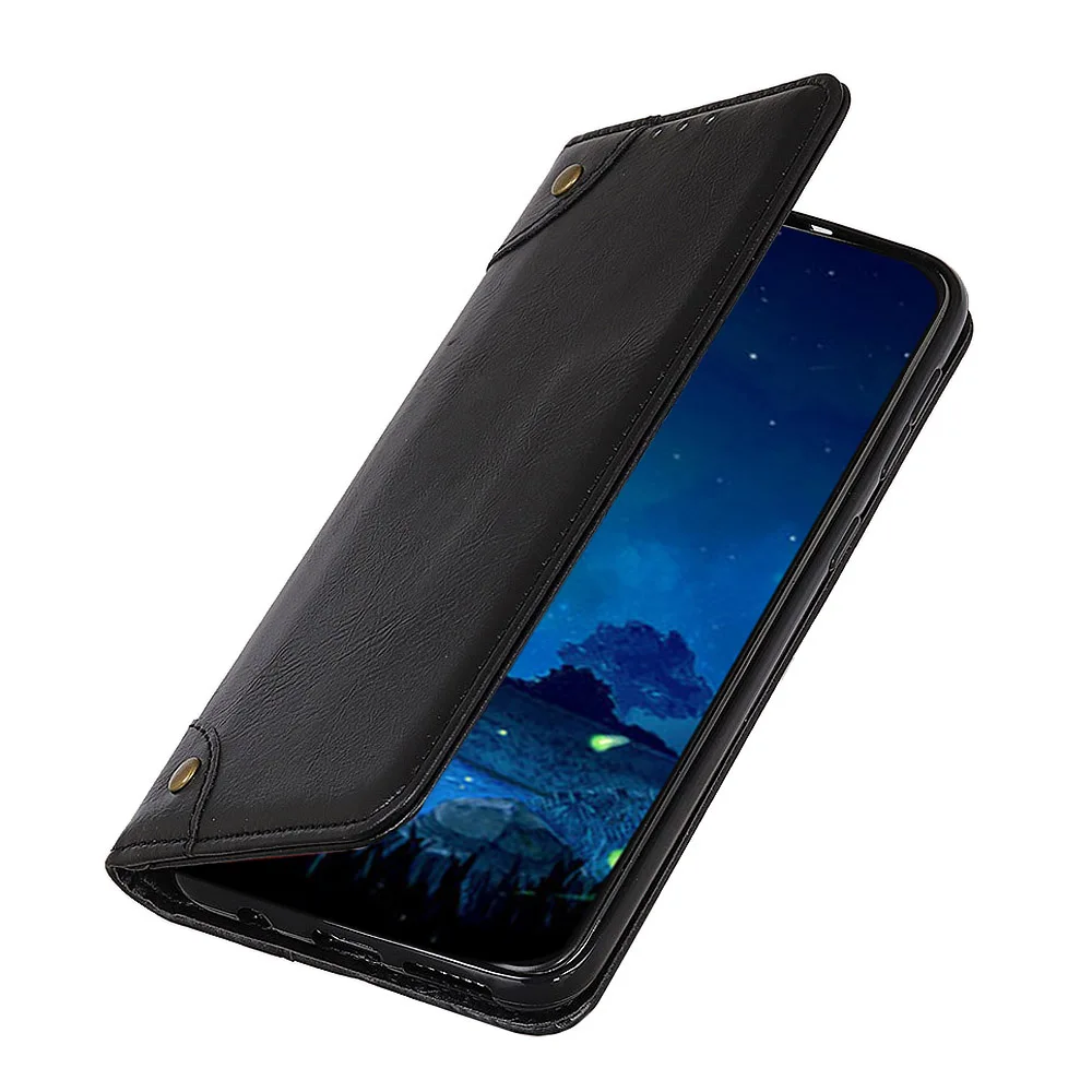 Черный Роскошный кожаный деловой чехол p smart z на магните для huawei P SMART Plus, кошелек с откидной крышкой, подставка P Smart Z, металлический чехол из искусственной кожи - Цвет: Черный