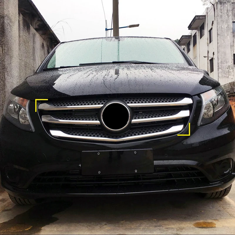 Стайлинг автомобиля 5 шт. ABS хромированный передний центральный решетчатый