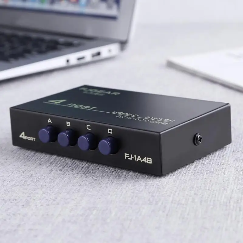 Металлический коммутатор с 4 портами USB 2 0 для ПК принтера|usb switcher|usb selector switchswitcher usb