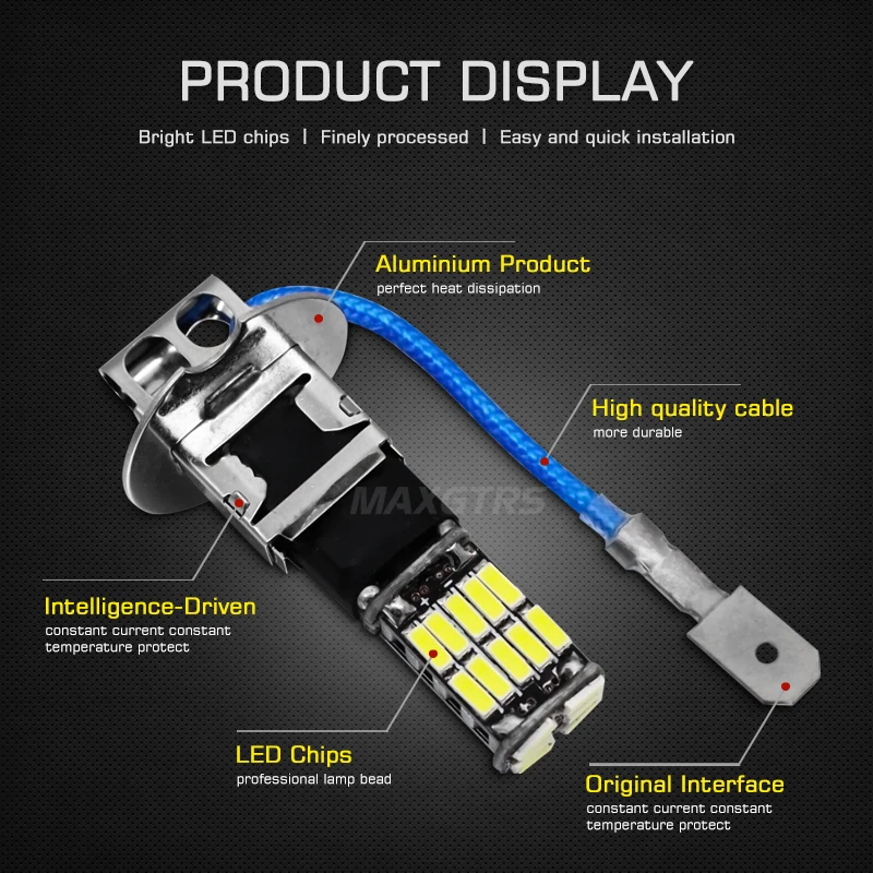 2x H3 H1 4014 26SMD светодиодный сменный автомобильный противотуманный светильник s Canbus без ошибок, дневной ходовой светильник, автомобильная лампа белого/синего/голубого цвета