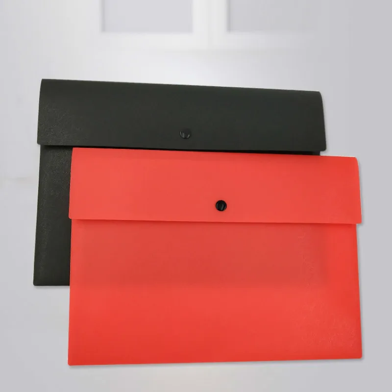30 Pcs Cute Fashion A4 Transparent Button Closure Folders 32*23CM Document Filing Bag File Folder Stationery Bag Filing Products