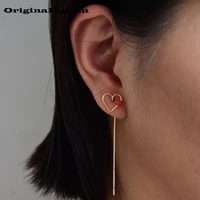 925 silver earrings gold filled jewelry handmade heart shaped oorbellen boho earrings for women pendientes