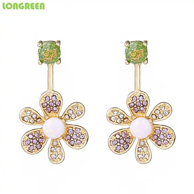 2019 модные серьги в виде цветка винограда с кристаллами циркония корейские