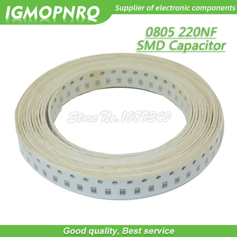 

100 шт. 220nF 0805-220nf X7R ошибка 10% 50V 0805 мкФ SMD толстая пленка чип многослойный керамический конденсатор