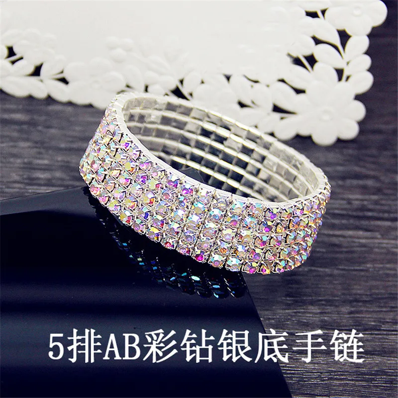 LUFANG Multi Layer Shiny Elastic Rhinestone Bracelet For Women 2019 New Wedding Party Charm Fashion Jewelry Accessories Gifts | Украшения и
