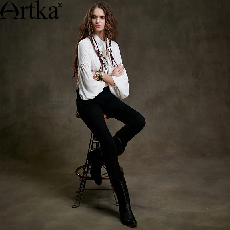 ARTKA женские летние новые однотонные облегающие универсальные джинсы винтажные