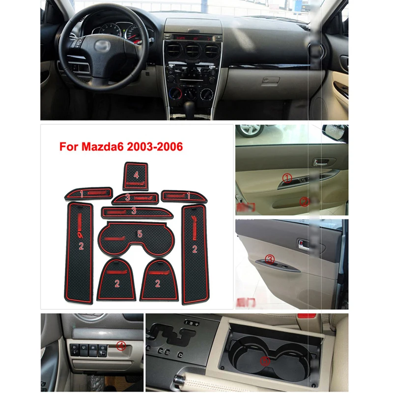 Нескользящие Коврики для межкомнатных дверей Mazda 6 2003 2005 1 комплект|pad pad|pad for cuppad