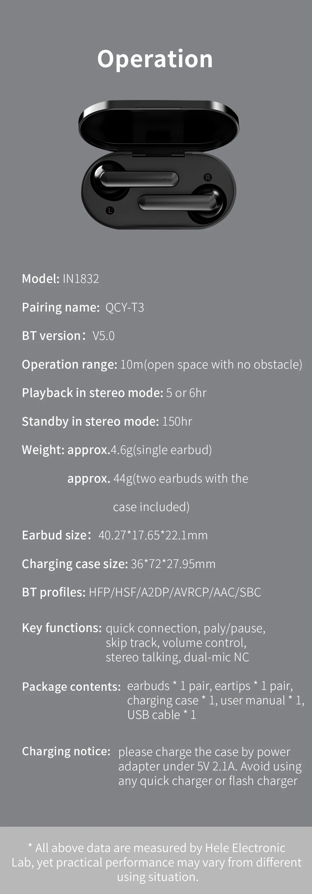 QCY T3 TWS сенсорные беспроводные наушники Bluetooth V5.0 3D стерео наушники с двойным микрофоном и шумоподавлением