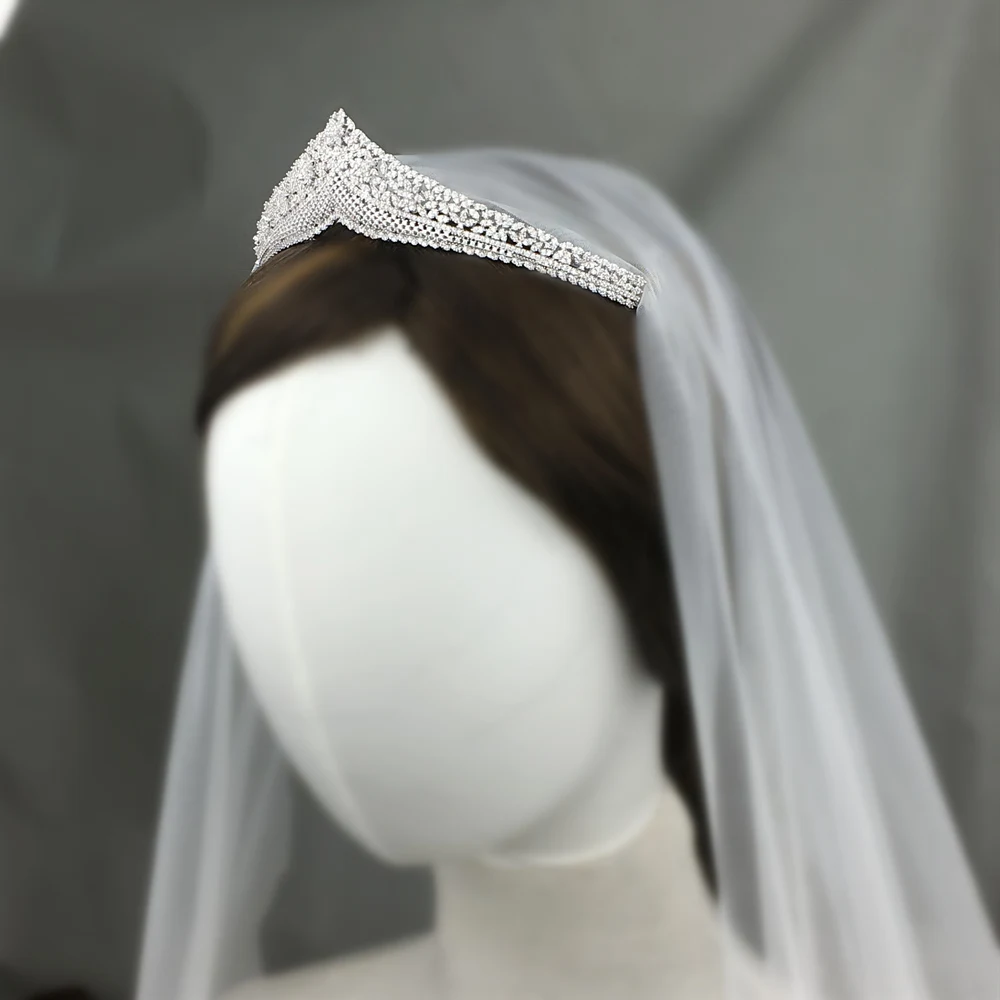 Zircon Flower Wedding Tiara Zirconia Bridal Crown Headpiece CZ Tiaras And Crowns Diadema Hair Jewelry Bijoux Cheveux WIGO1161