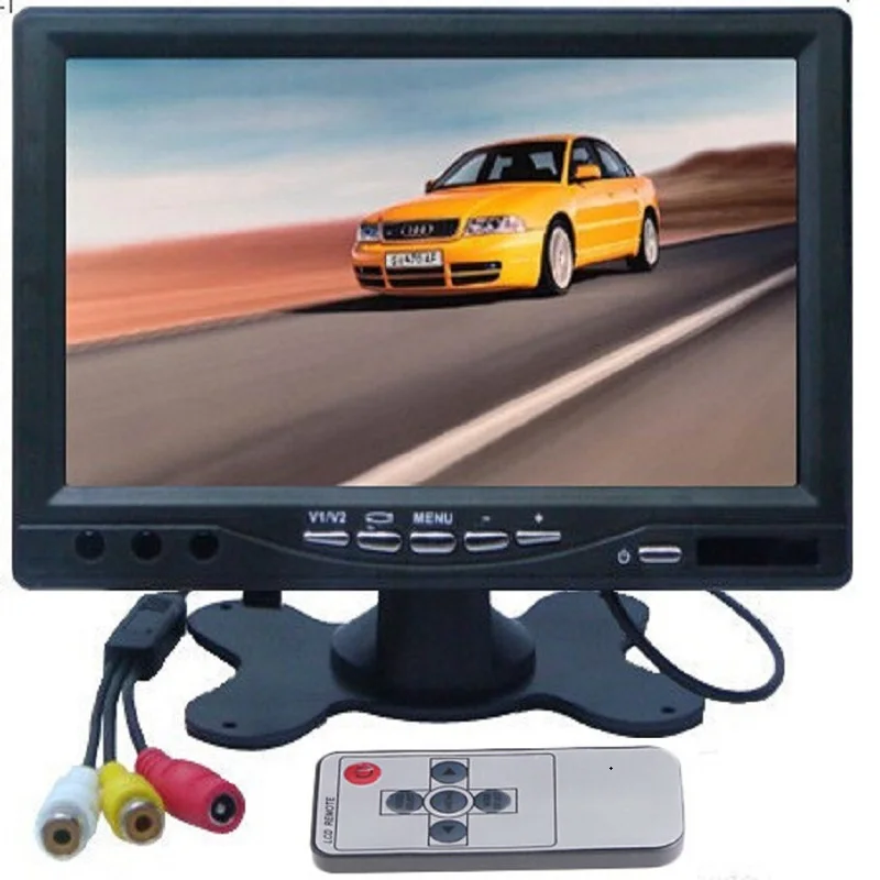 Автомобильный монитор HD 7 &quotTFT LCD заднего вида CCTV дисплей с 2 каналами видео вход