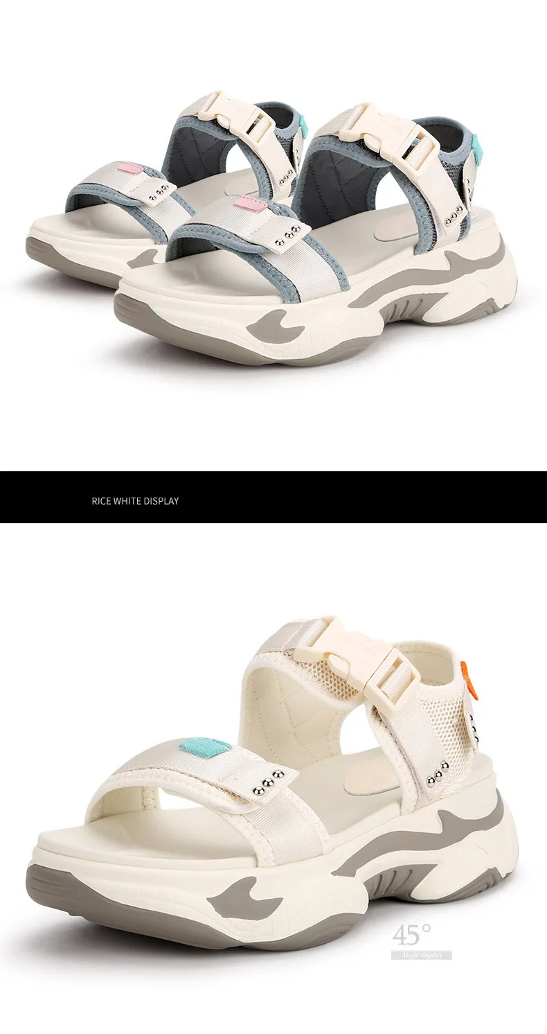 Sandalias mujer; коллекция года; белая обувь; женские сандалии на массивной платформе; zapatos de mujer; летние модные пляжные сандалии; женская обувь бежевого цвета