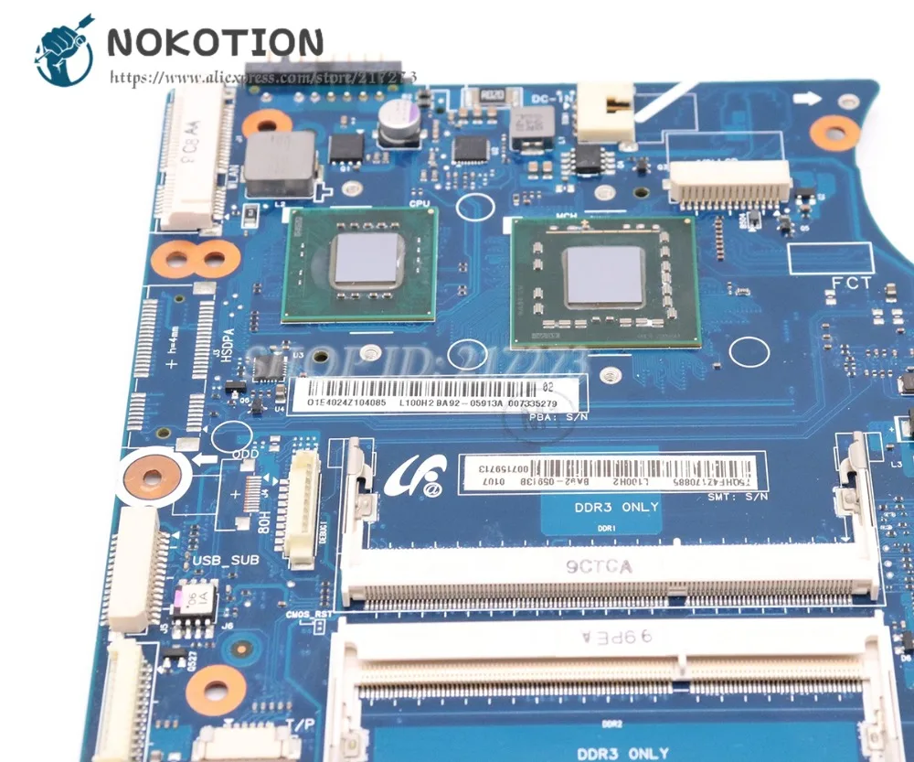 NOKOTION материнская плата для ноутбука Samsung X420 GS45 DDR3 SU7300 ЦП NP X420|Материнские платы| |