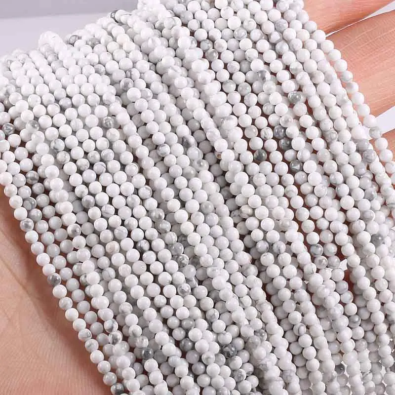 White Turquoise Новинка,, бусы из натурального камня, розовые кварты, аметисты, Агаты, бусины для изготовления ювелирных изделий, бисероплетение, сделай сам, браслет 2 мм, 3 мм - Цвет: White Turquoise
