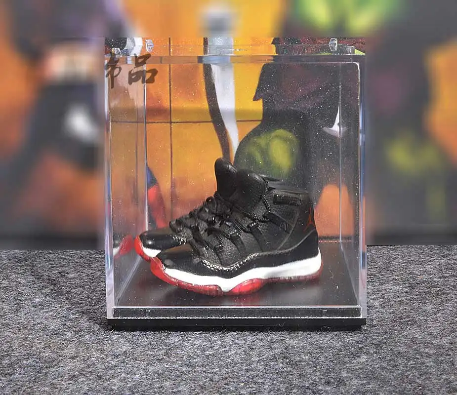AJ11 BRED Дропшиппинг тапки брелки Кукла аксессуар-брелок с акриловым дисплеем коробка 1/6 масштаб 3D мини брелок для обуви - Цвет: AJ11 BRED