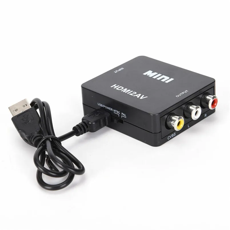 HDMI в AV RCA CVBS 1080 P композитный аудио конвертер видеоадаптера с usb кабелем для
