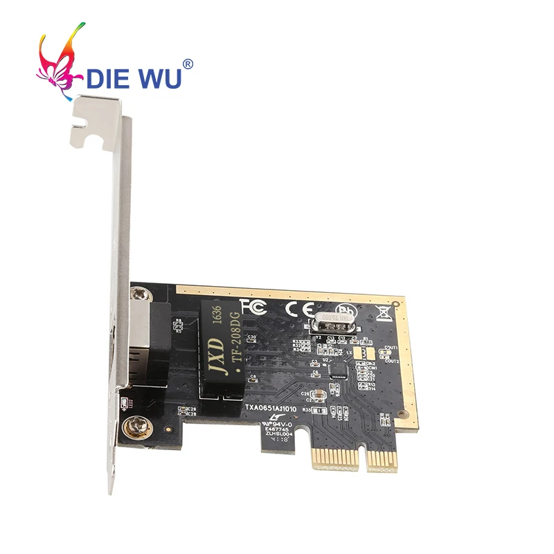 Настольный ПК DIEWU PCI Express гигабитная Lan-карта с Realtek RTL8111H PCIe 1X сетевой адаптер Ethernet