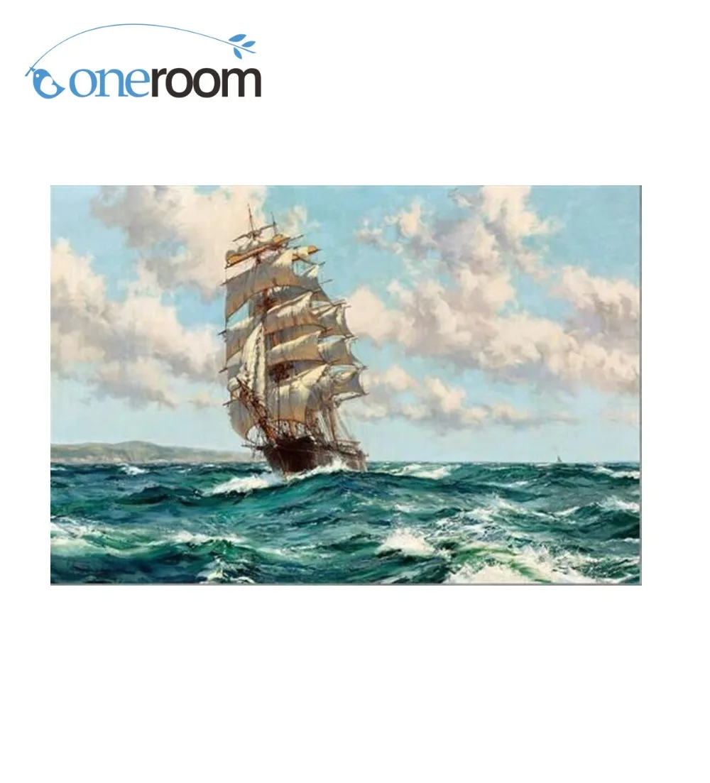 

oneroom Needlework Crafts 14CT unprinted embroidery Quality Counted Cross Stitch Kits Oil painting sailboat on sea