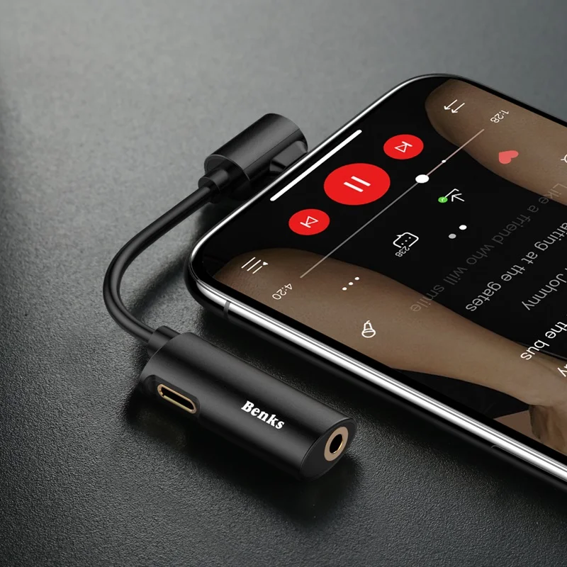 Benks аудио зарядный адаптер для Iphone Xr Xs Max AUX кабель Lightning до мм 3 5 конвертер iPhone X 8 7 iOS