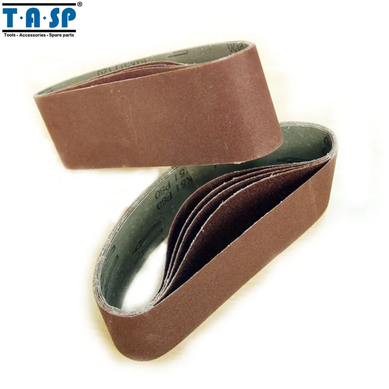 

TASP 5pcs 75x533mm Aluminium Oxide Sanding Belt 3"x21" Belt Sander Sandpaper Woodworking Power Tools Accessories