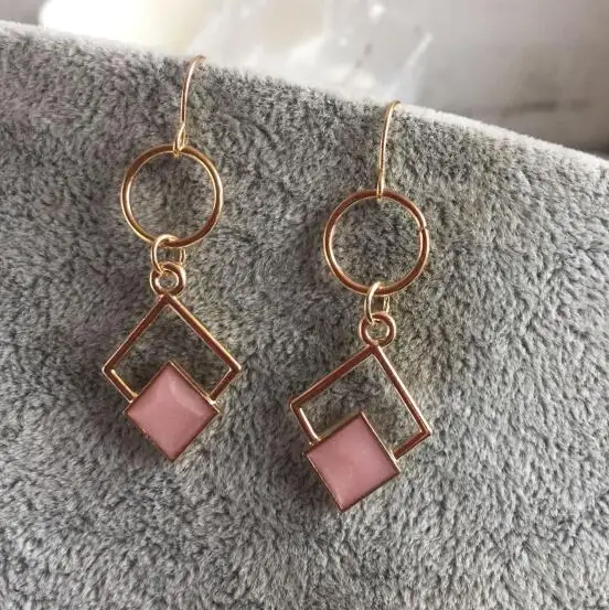 Ey562 2018 горячая Распродажа Модные женские винтажные серьги с кольцом и квадратом