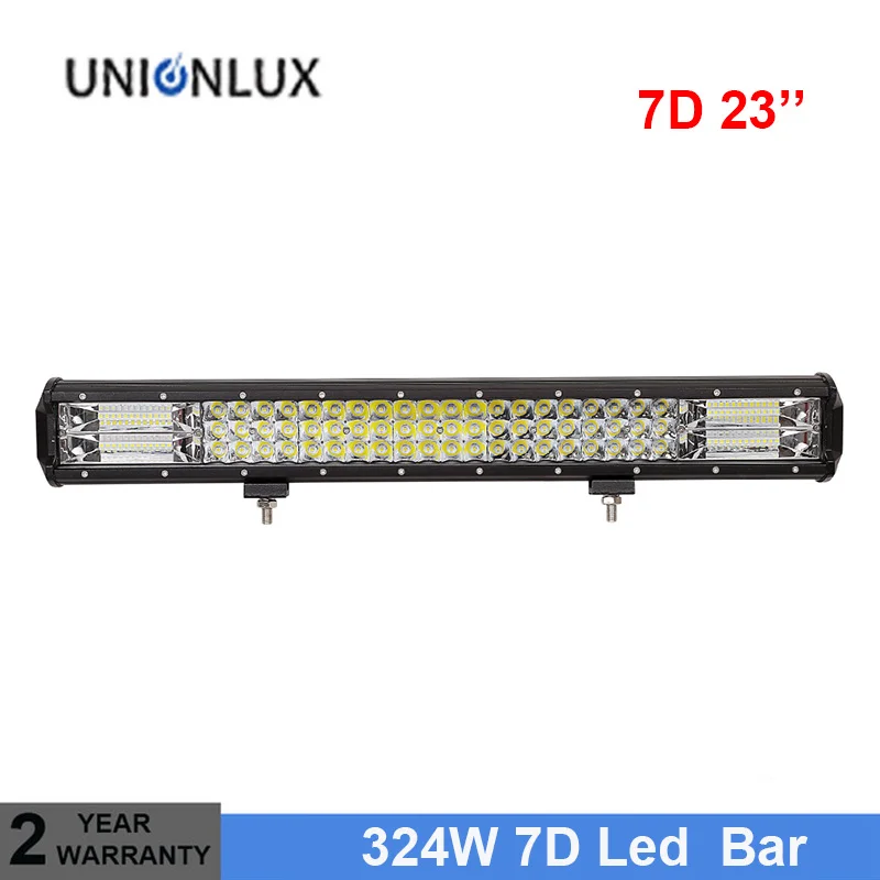 

7D 3-Row LED Light Bar 23'' 324W Straight Offroad LED Work Light Bar For 4x4 4WD Truck Trailer SUV ATV UTV