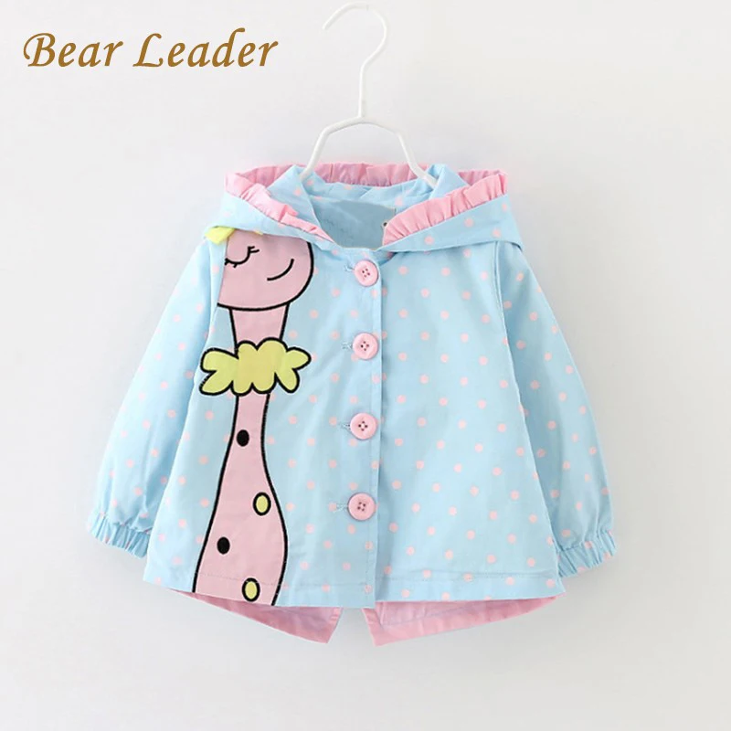 Bear Leader/детские куртки; осенние детские пальто; куртки; Одежда для маленьких девочек; пальто в горошек с капюшоном; детская верхняя одежда и пальто - Цвет: ax061 blue