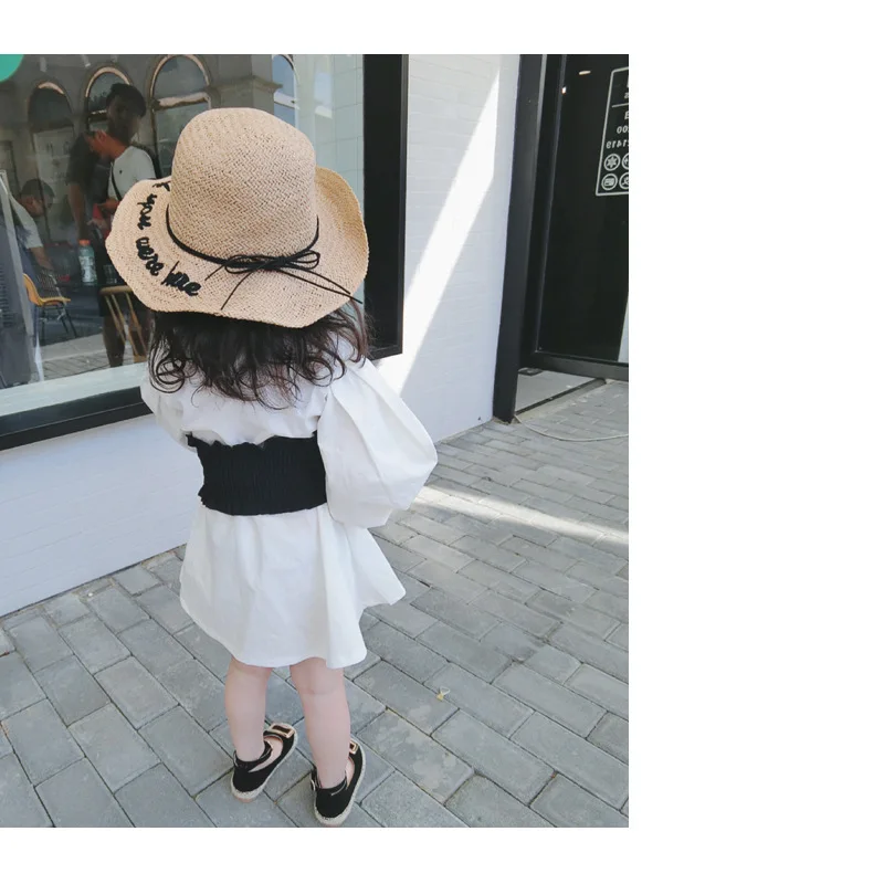 2018 Весенняя белая блузка с длинным рукавом для девочек + Классический дизайн