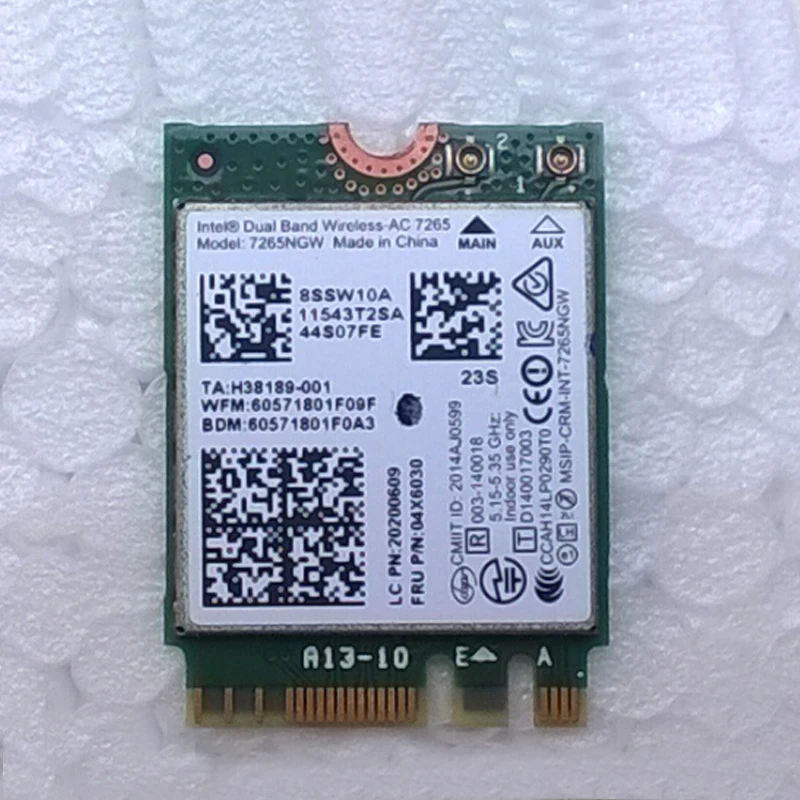 Wi-Fi карта Intel 7265 2x2AC + BT PCIE M.2 для Lenovo B50-30 B50-30T серии FRU 20200609