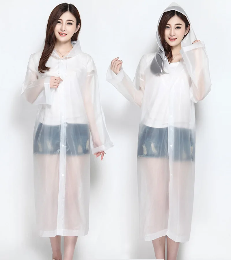 Модные прозрачный плащ для взрослых походы на природу Рыбалка непромокаемый EVA