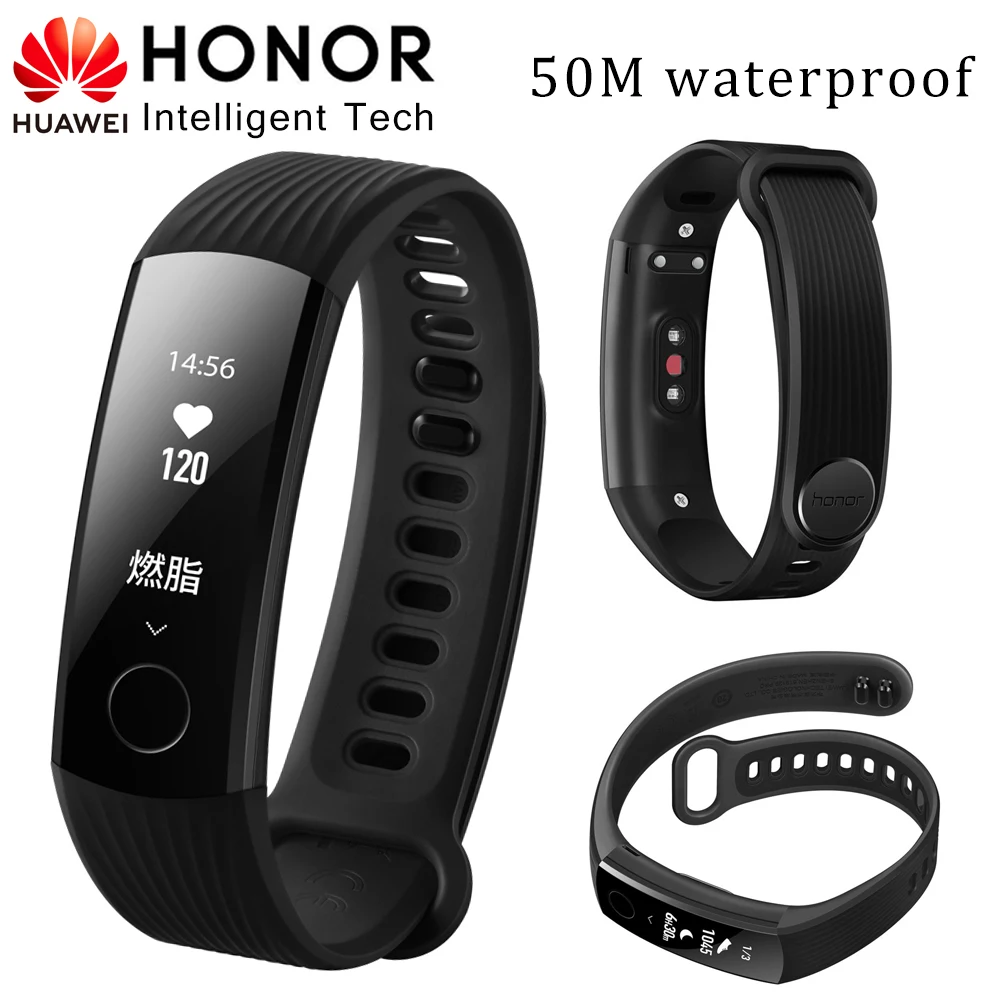 Оригинальный Смарт браслет Huawei Honor Band 3/4 фитнес 4 с OLED экраном 0 91 дюйма и