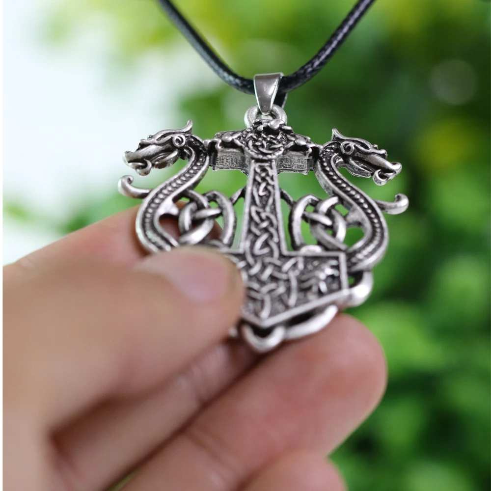1 шт. скандинавский двойной дракон с молотком Тора|dragon dragon|necklace dragondouble necklace |