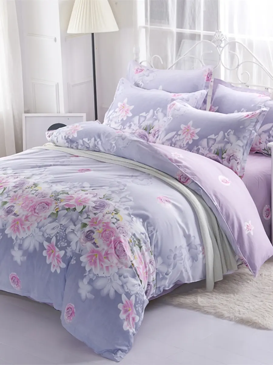 4 шт. пододеяльник в пасторальном стиле с цветочным узором комплект мягкого