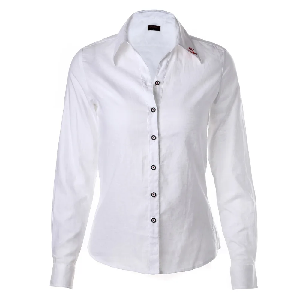 Рубашка женская с длинным рукавом однотонная хлопковая|blusas y camisas mujer|camisas mujerplus size