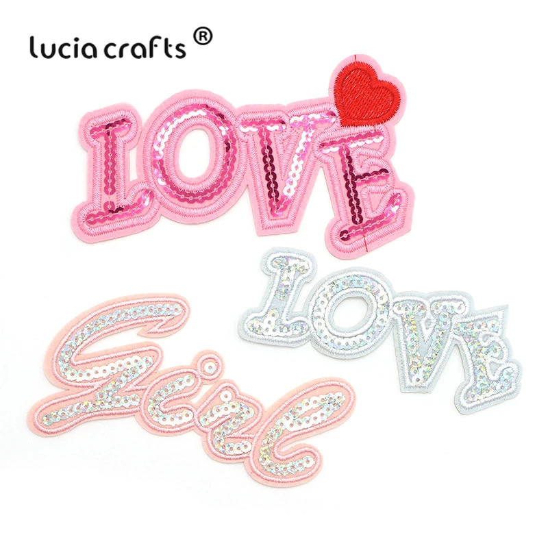 Распродажа! Lucia crafts 1 шт./3 шт. блестки надписные с надписью Love железный знак