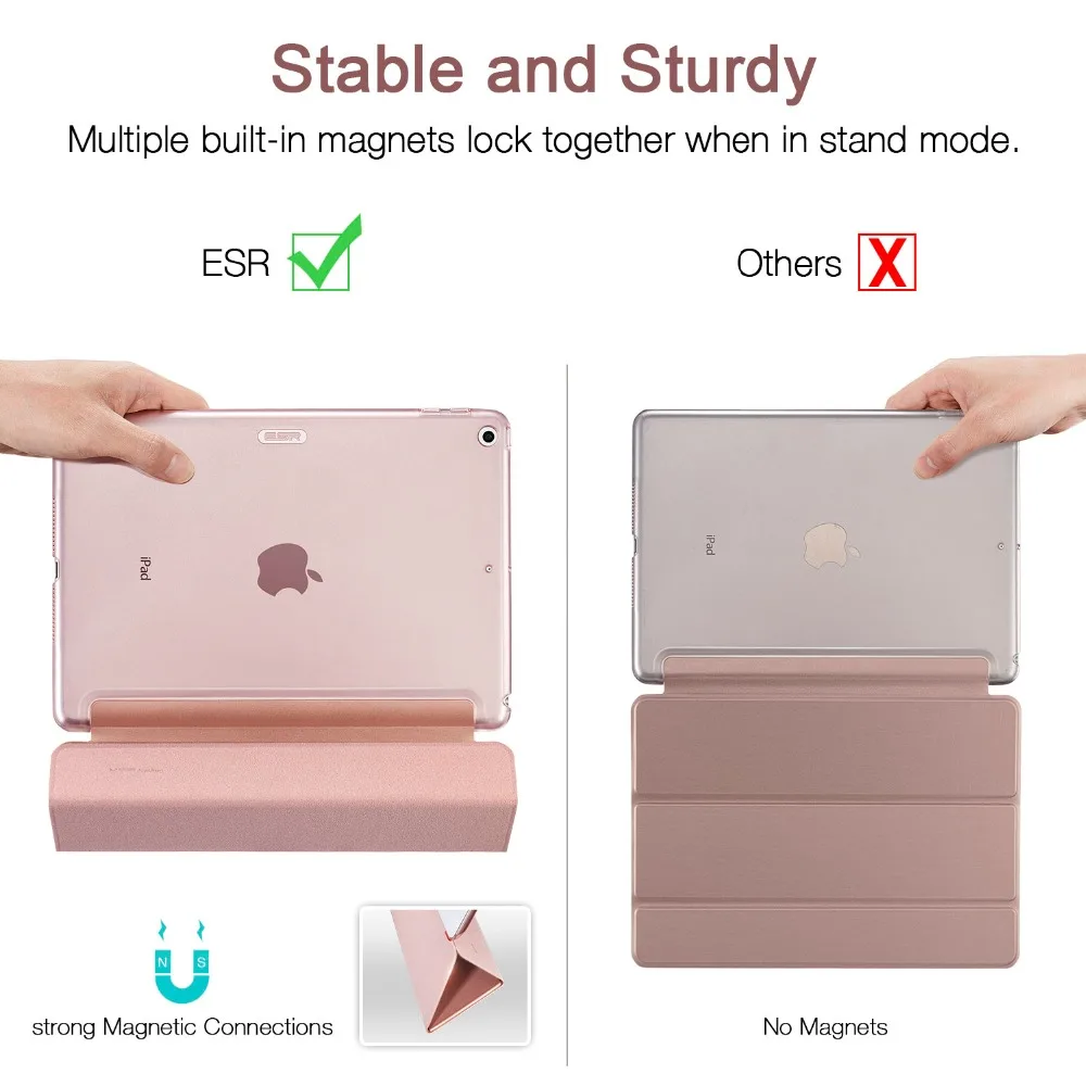 Чехол ESR для iPad 9,7, чехол Yippee, цветной, ультратонкий, светильник, вес из искусственной кожи, чехол на заднюю панель для iPad 6th Gen 9,7"