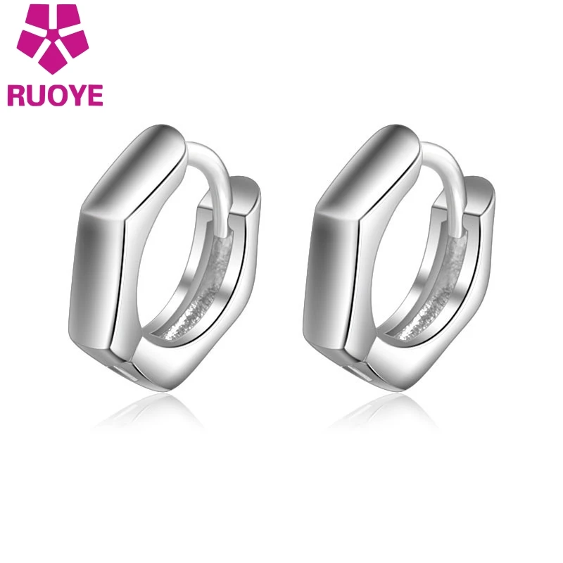 Простые мужские и женские серьги гвоздики RUOYE в стиле панк с простым винтовым