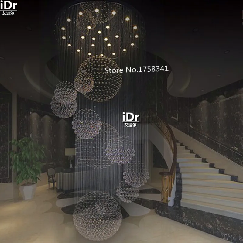 Новая современная большая Хрустальная люстра для вестибюля отеля лестничная