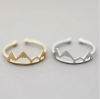 10pcslot women modern bar ring adjustable ring cute snow mountain free size finger ring