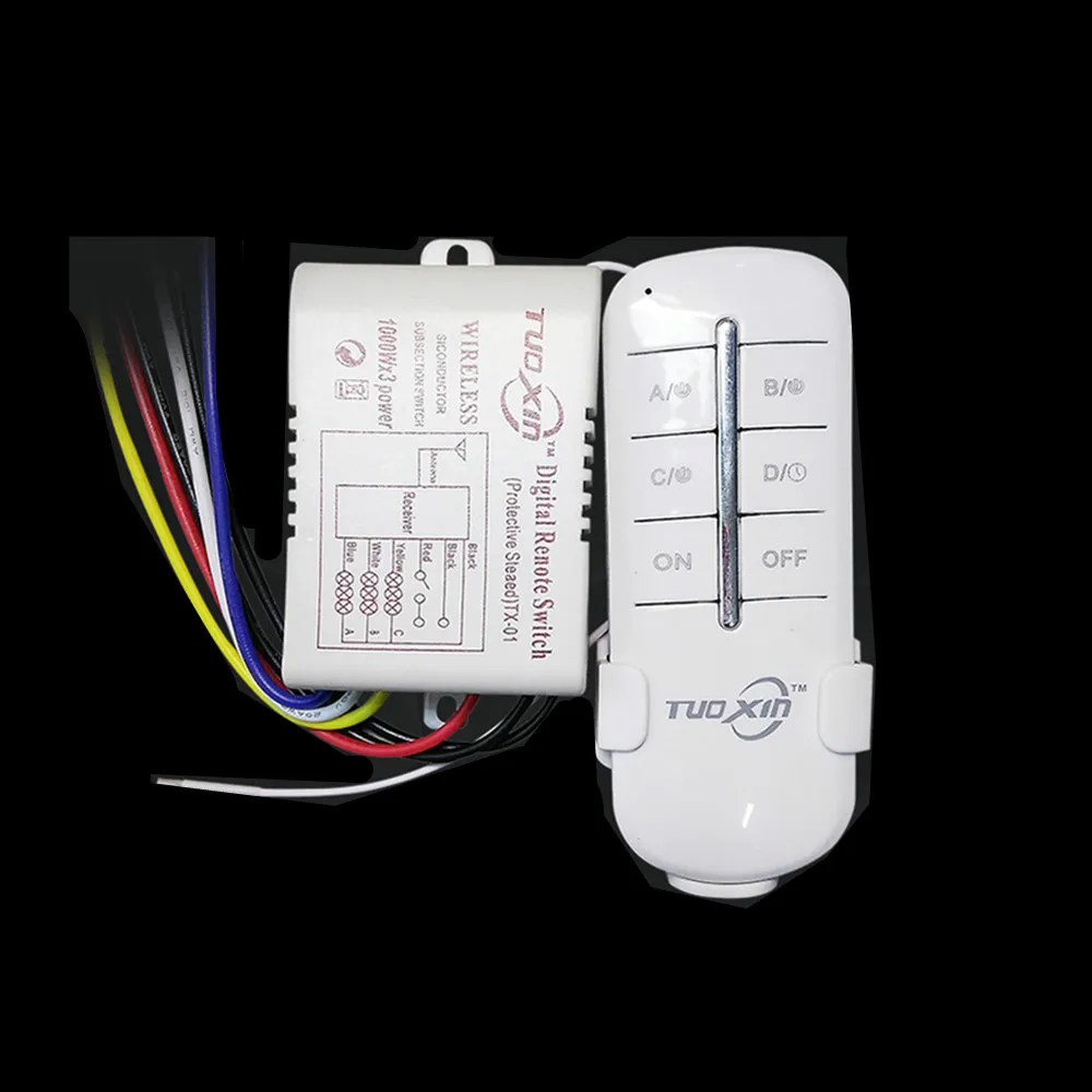 

Wholesale High Power Long Distance 3 Loops Wireless Remote Control Light Switch 3000W AC 110V 220V