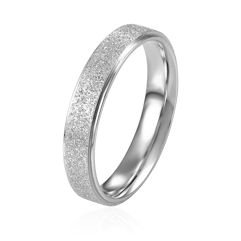 4mm and 6mm Wide Frosted Woman Ring Titanium Steel Rings Rose Gold Color Luxury Jewelry for Men and Women image 3