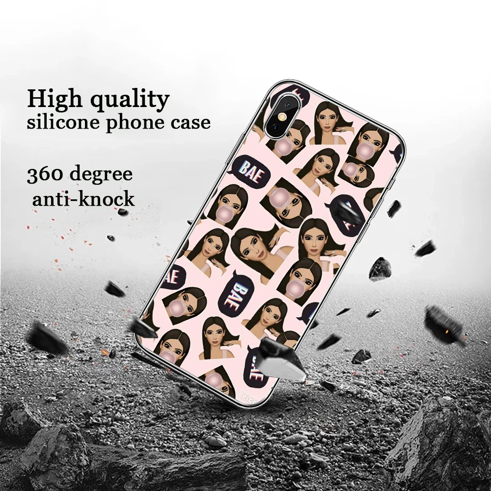 Kimoji Ким Кардашьян Канье силиконовый чехол для iPhone 5 5S 6 6S Plus 7 8 11 Pro X XS Max XR