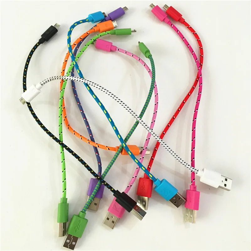 20 см/1 м/2 м/3 м плетеный нейлоновый провод для iphone 5 6 6S 7 8 Micro USB кабель синхронизации