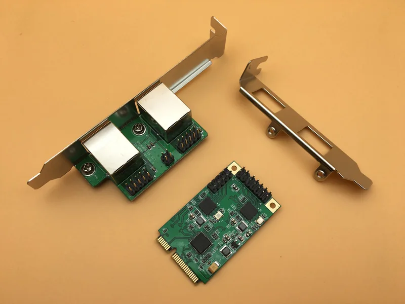 Мини Сетевая карта PCI E Gigabit Ethernet двойной порт 10/100/1000 Мбит/с проводной сетевой